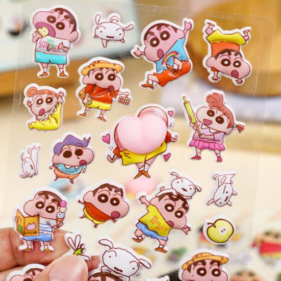 Anime Character 3D Stickers Cute Butt Puffy Stickers for Phone Case Decoration Squishy Sticker Set for Crafts & Journals
