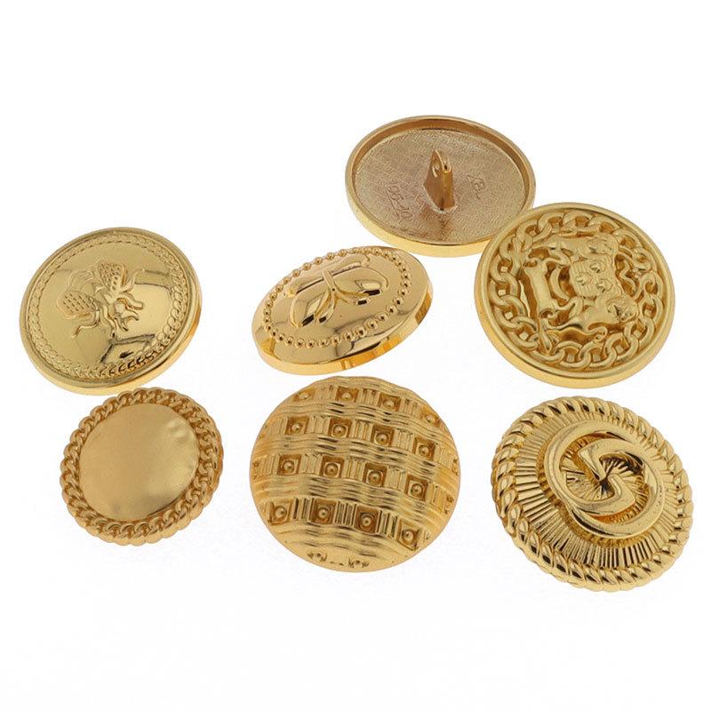 5pcs Suit Button Accessories, Metal Embossed Coat Buttons, Retro Gold Buttons, Coat Trench Coat Hand Seam Buttons