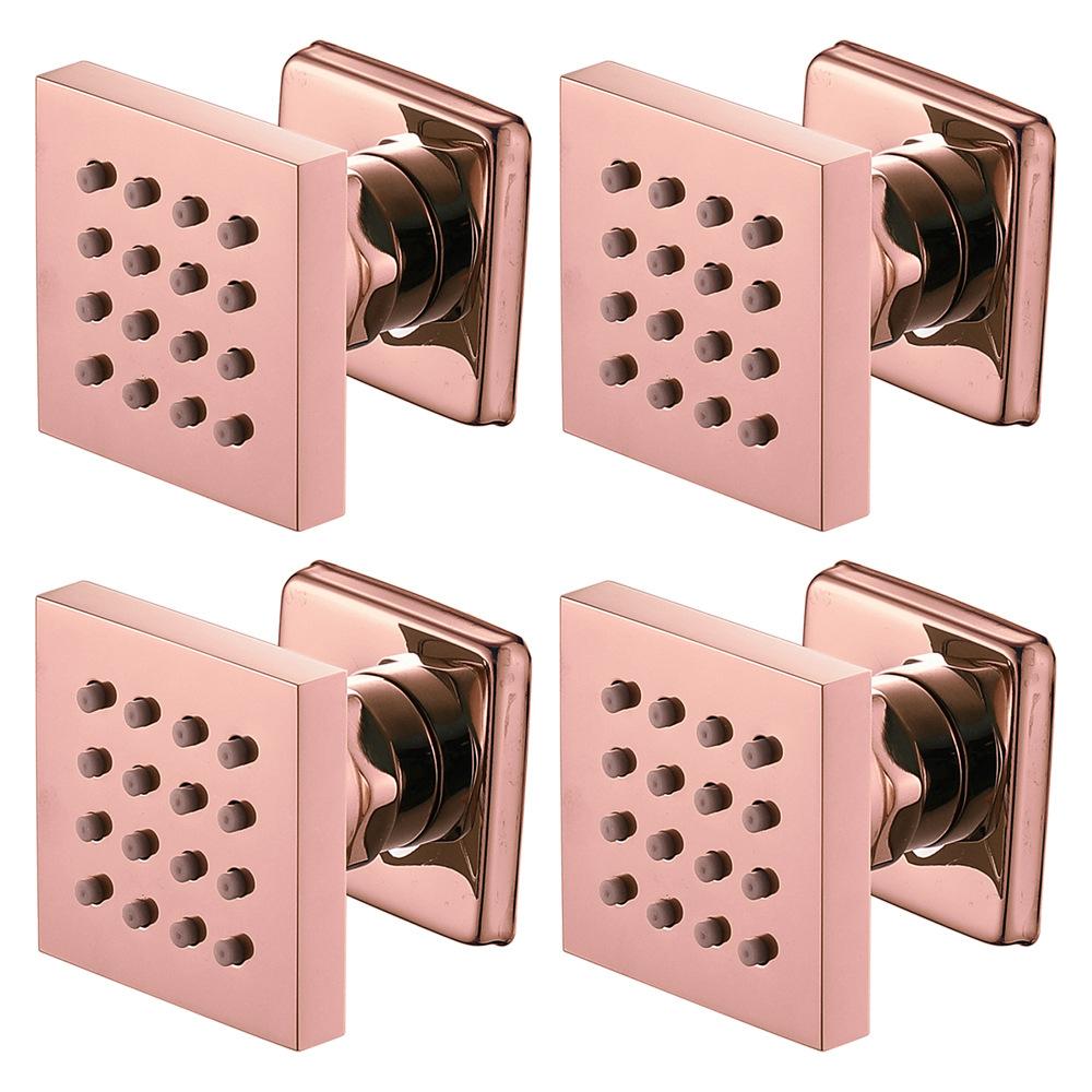 Wall Mounted Massage Shower Jets Brass Bathroom Shower Faucet Accessories Square Gold G1/2 Connector 5years Guruantee