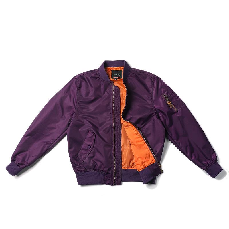 Normanlong Men's Air Force MA-1 Pilot Jacket - Lightweight Nylon Bomber for Spring/Fall