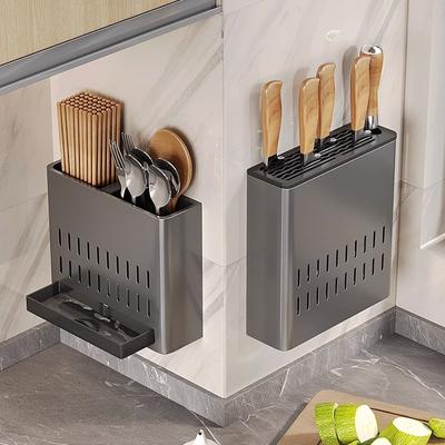 Uchwyt na pałeczki z popiołu pistoletowego, pudełko do przechowywania, kuchenny domowy, montowany na ścianie, półka na łyżki, ścienny, bez drenażu, bez wiercenia, klatka na pałeczki