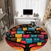 1pc Colorful Cats Office Round Area Rug, Indoor Mat Suitable ForOffice, Under Office Chairs Bedroom Living Room Home Decor, D125