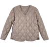 Autumn and winter down jackets for women are light and thin, new short V-neck liner, and versatile Maillard diamond jacket is thin and large.