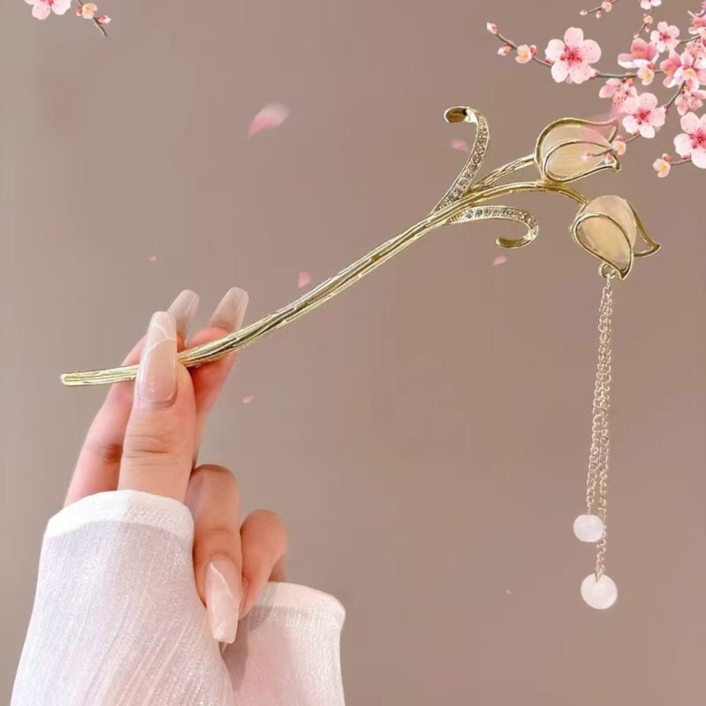 1pc Romantic Chinese Style Hair Accessory Alloy Jewelry Women's Hair Needle Suitable for Daily Wear Gifts Girls Fashion Hairpin