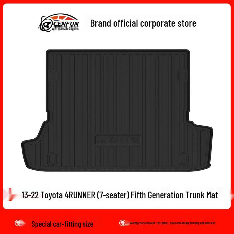 Tapis de coffre TPE inodore écologique pour Toyota 4Runner 2013-2022 Sept places 5ème génération