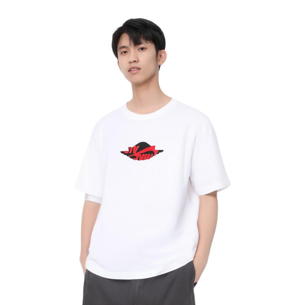 Jordan T Shirts Men's Crew Neck Moderate Straight Fit AT8903-100