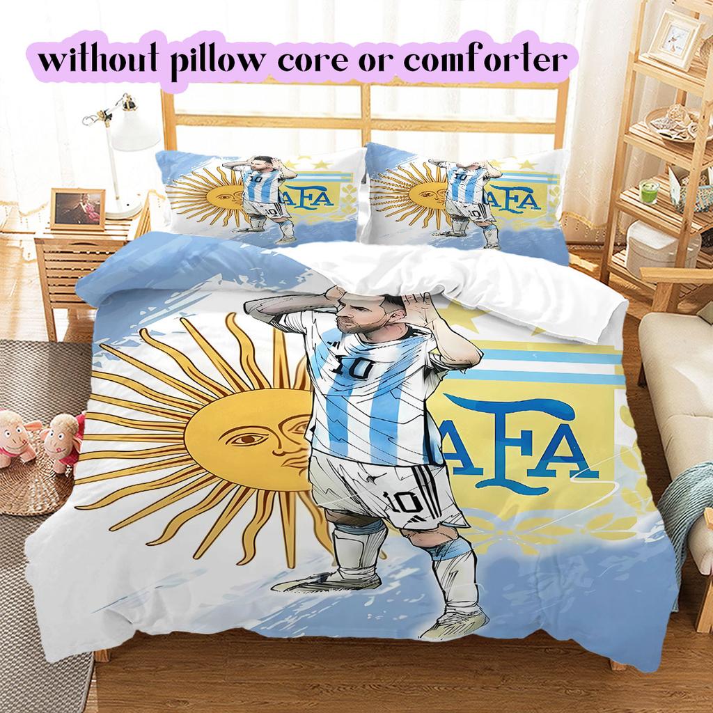 Biancheria da letto con motivo calcistico AFA, Set copripiumino Copripiumino Federa Regalo di Compleanno per la Casa (1*copripiumino+2*federe,senza imbottitura)