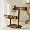 Wooden Retro Jewelry Stand: Solid Wood Bracelet and Ornament Display Rack