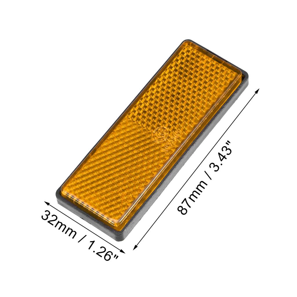 uxcell Safety Spoke Reflective Stick Adhesive Reflector Gate Post for Car Trailer Motorcycle Truck Boat Bicycle Bike Rectangle Orange 6pcs