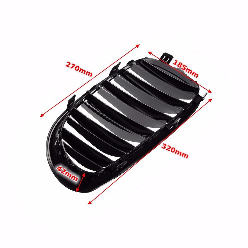 Blank Svart Front Nyre Grill Grill Panser Mesh Dobbel Linje Grill For BMW 5-serie E60 M5 E61 520i 545i 550i 535i 2003-2010