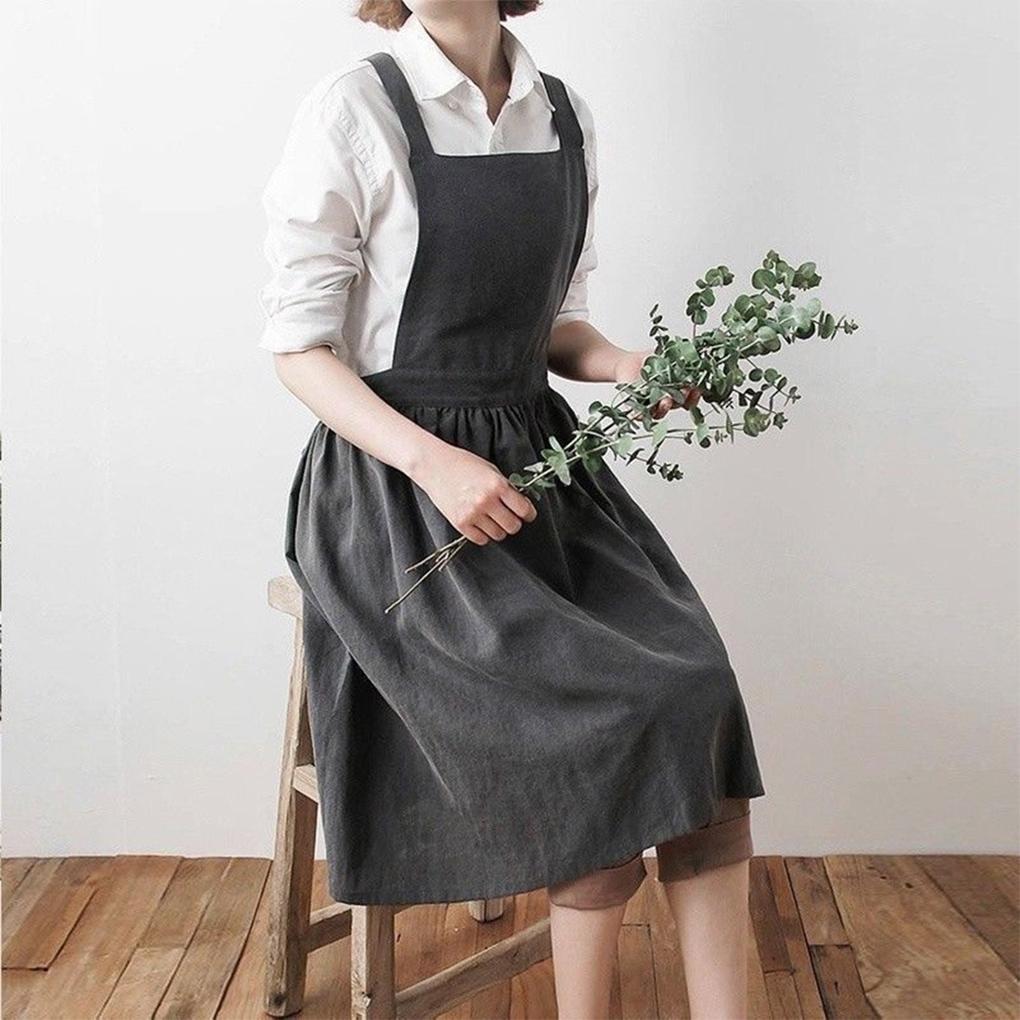 Cotton Linen Aprons Excellent Comfortable To Wear Women Kitchen Cooking Women Kitchen Cooking Aprons