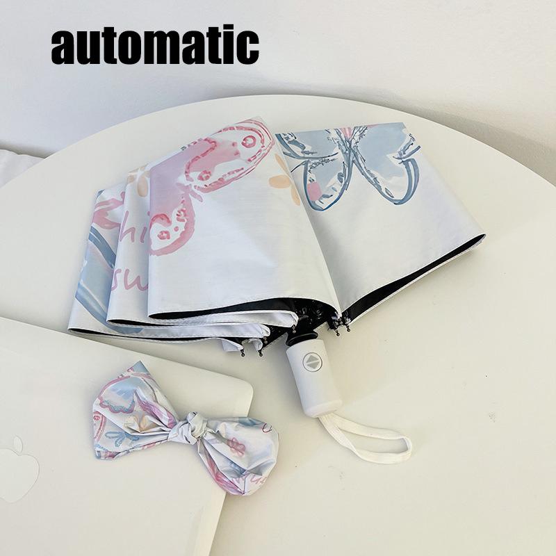 

Butterfly Pattern Umbrella for Both Rain and Sun Protection UV Resistant Automatic Sunshade Compact and Portable Sunshade 8K