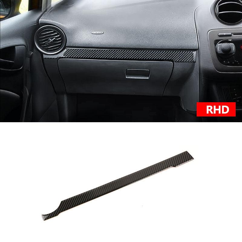 For Seat Ibiza 6l 2003 2004 2005 2006 2007 2008 Soft Carbon Fiber Car Inner Dashboard Panel Co-pilot Passenger Side Strip Trim
