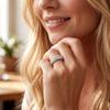 Band Ring with White Zircon Europe Trendy Fine Jewelry For Women Gift In 925 Sterling Silver