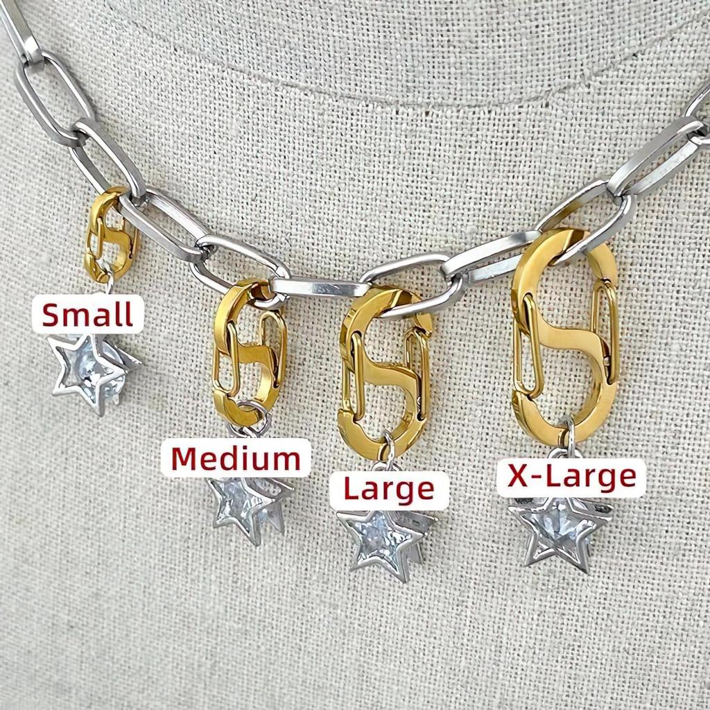 AutCreation Titanium Keychain Snap Bracelet Necklace Jewelry Accessory Gold Carabiner, S-Shaped Connector, Clasp, Clasp, Clasp, Part, Handmade, (16mm)