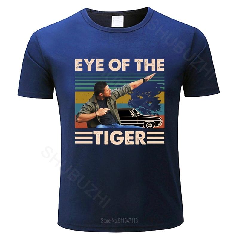 Dean Winchester Supernatural Eye Of The Tiger Vintage Retro Cotton Tshirt Men O-neck Casual TeeShirt Summer Tshirt Drop Shipping