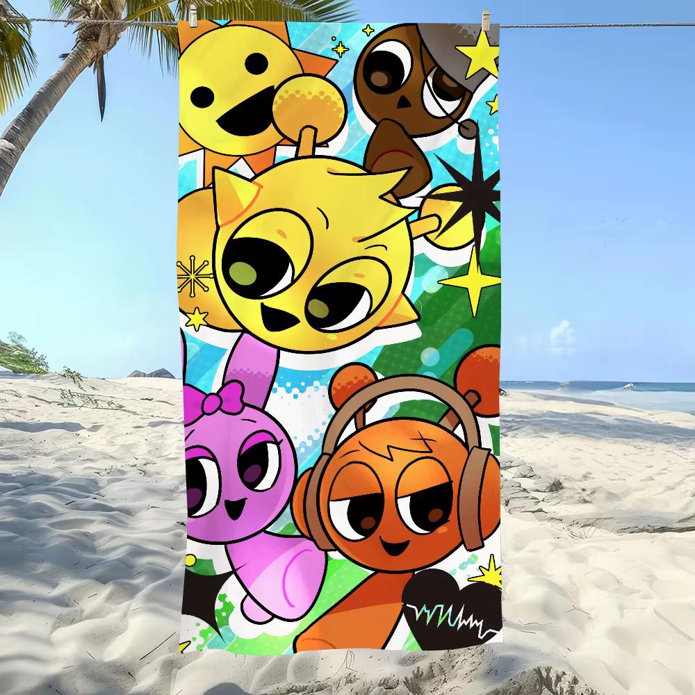 

Cartoon S-Sprunki Pattern Towel Soft Pool Gift For Travel Gym Shower Camping Quick Dry Sports Large Beach Towel Fun Towel W40*H60(CM)