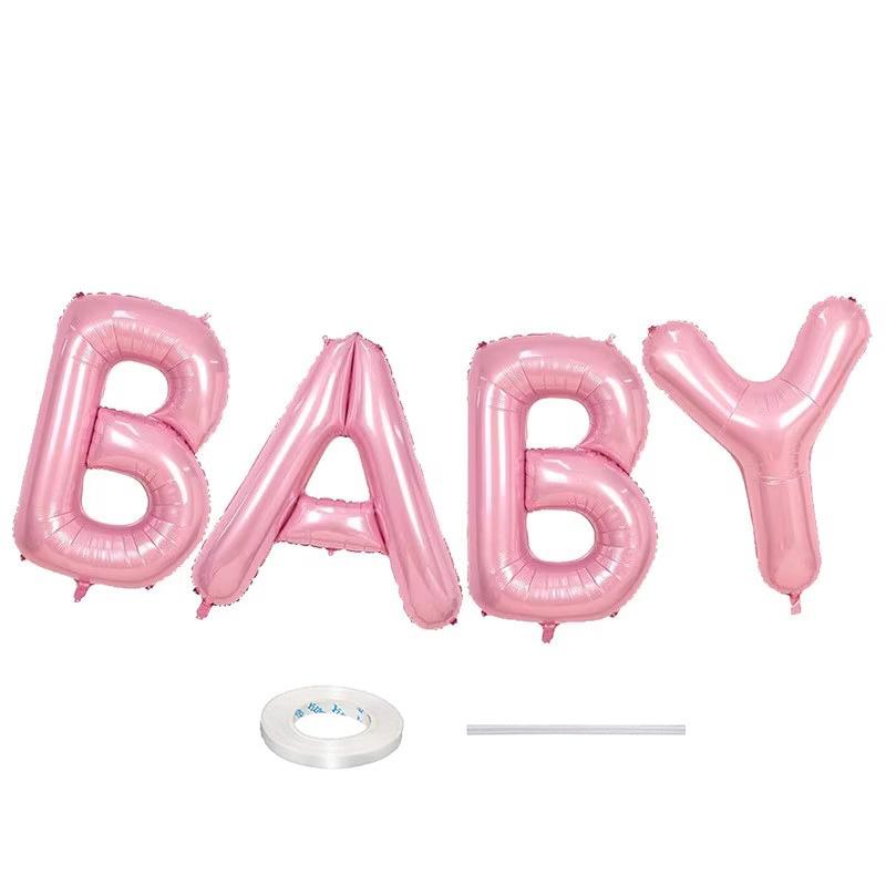 

40 Inch Cream Pink Baby Baby Birthday Letter Set 40 Inch Bride Bride-To-Be Balloon Set 40 inch pink BABY letter set