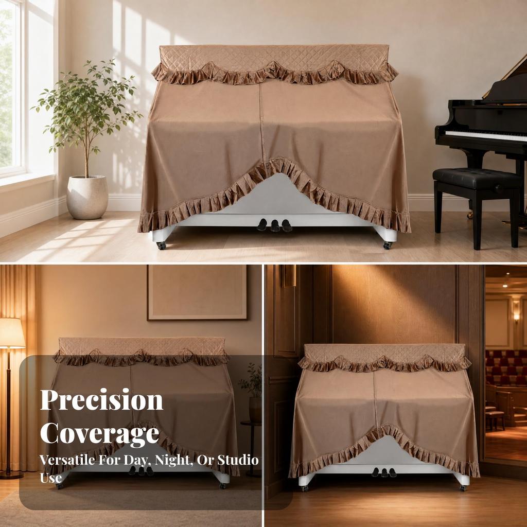 Velvet Piano Cover Dust-Shield for Home Music Rooms, Living Rooms