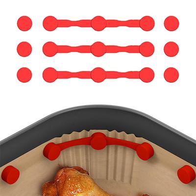 Air Fryer Magnet Silicone Buckle Quick Release Heat-Resistant Silicone Clip Locks Parchment Liner Air Fryer Paper Holder with Magnet