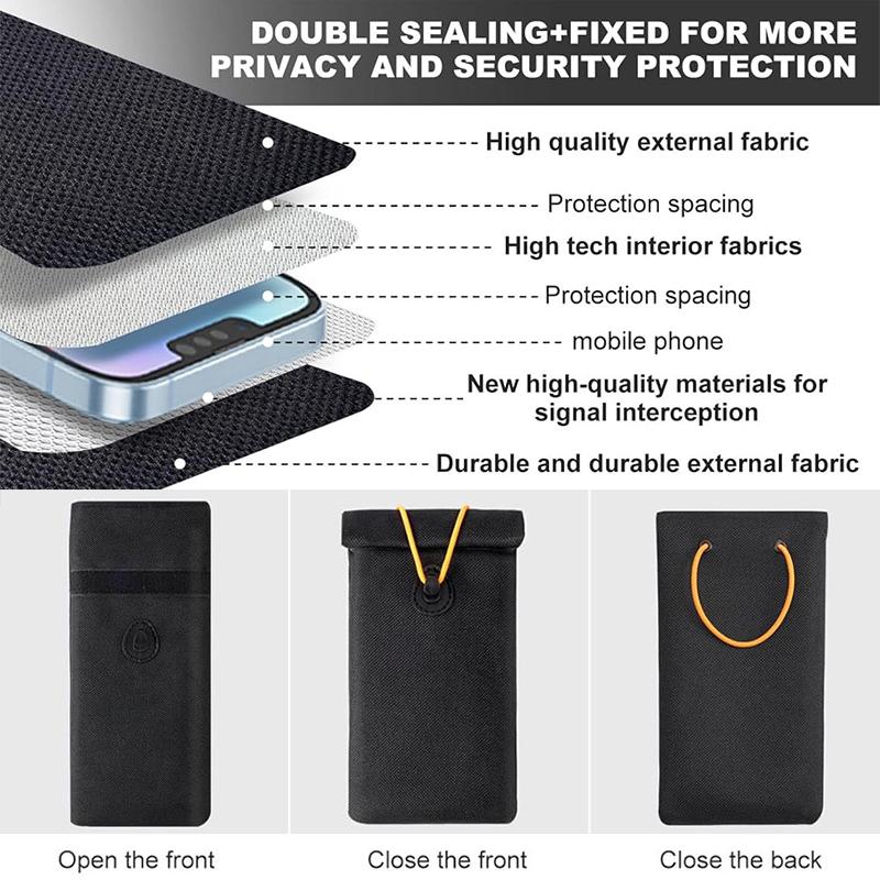 Faraday Bag for Car Keys Smartphone RFID Signal Blocking Anti-Theft Keyless Entry Fob Shielding Pouch Privacy Protection