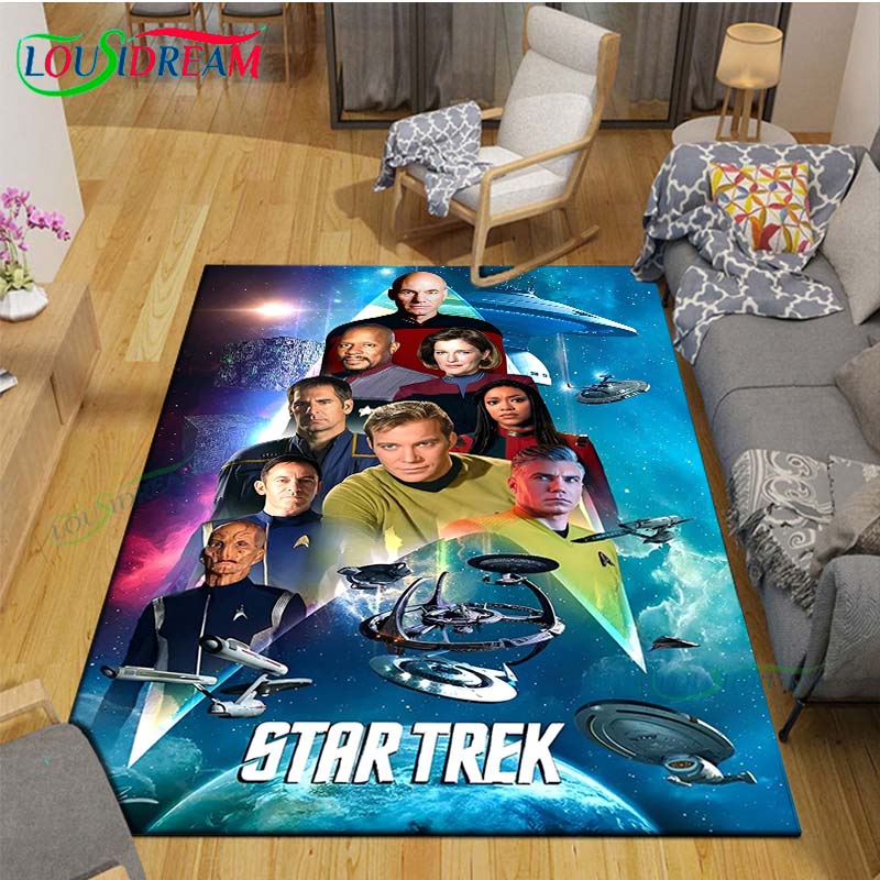 Fashion Famous Films S-Star-T-Trek Carpet Living Room Bedroom Bedside Mat Fashion Floor Mat Area Rug Door Mat Bedroom Decoration