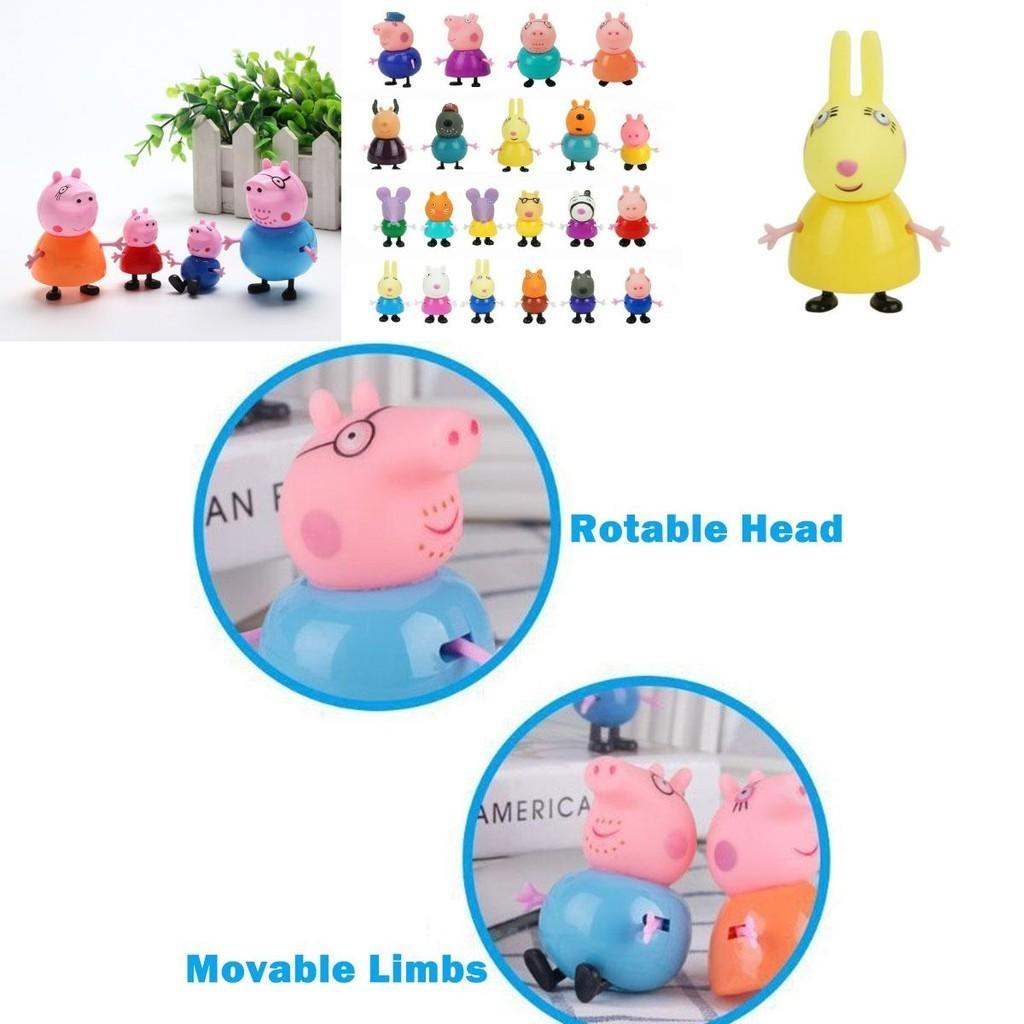 Colorful Eco-friendly Peppa Pig Family Friends Action Figures For Kids 25pcs Set