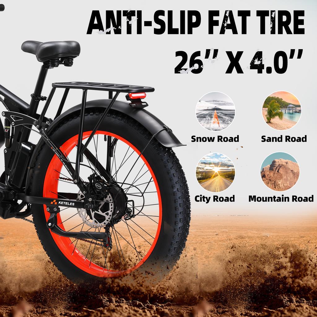 KETELES K800 PRO Electric Bicycle 3000W Motor 52v25ah Battery Ebike 26*4 inch fat tire Mountain off-road Electric Bike