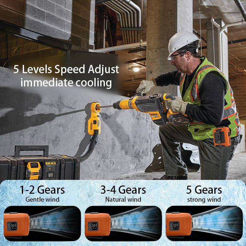 Portable Waist Fan, 6000mAh Portable Fan Rechargeable with 3 Speeds Faster Cooling 16000RPM & Flashlight Hands-Free Cooling Neck Fan