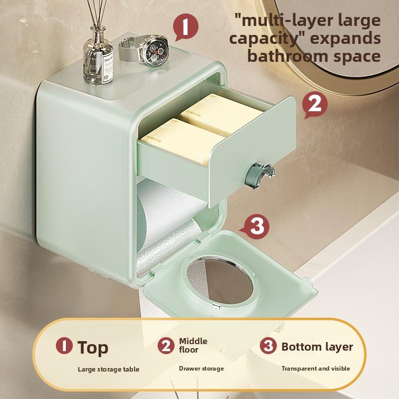 CHole-free Waterproof Wall-mounted Tissue Dispenser for Bathrooms