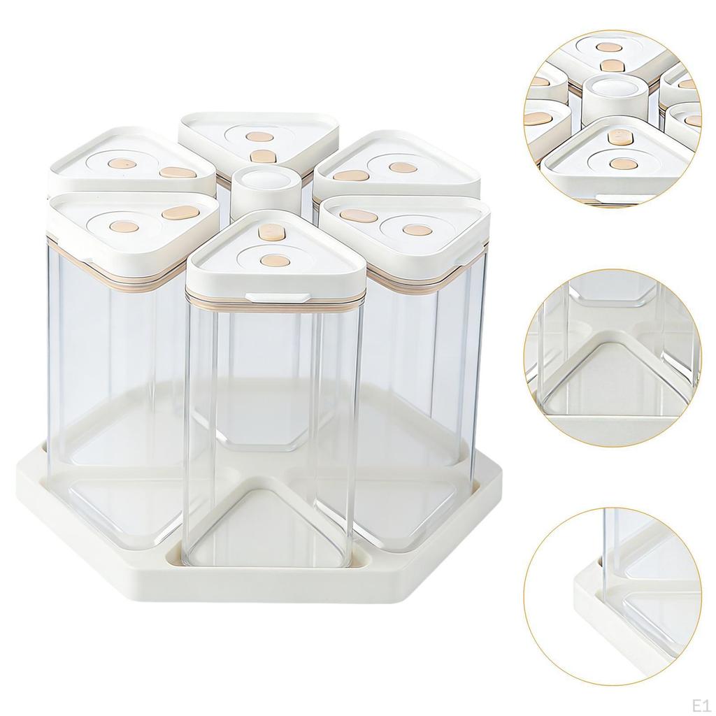 Vacuum Rotating Cereal Container with Airtight Lids Multifunctional Professional Organizer Sealed