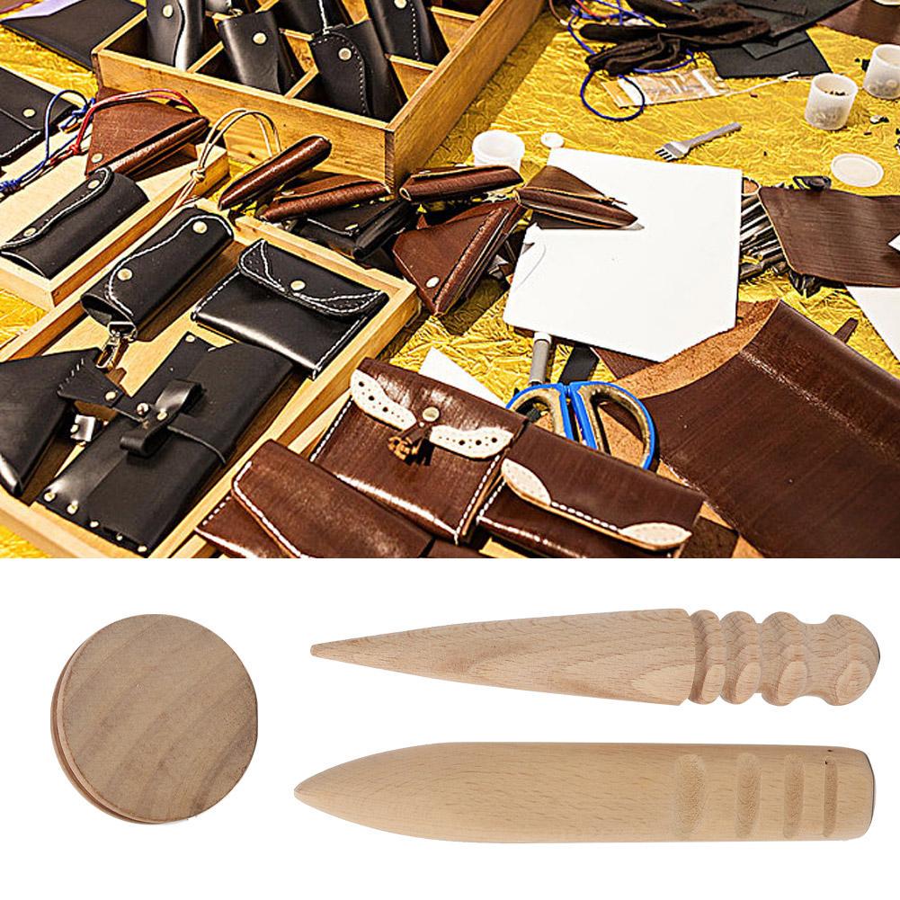 Buy DIY Wooden Leather Burnisher Leather Craft Polishing Rod