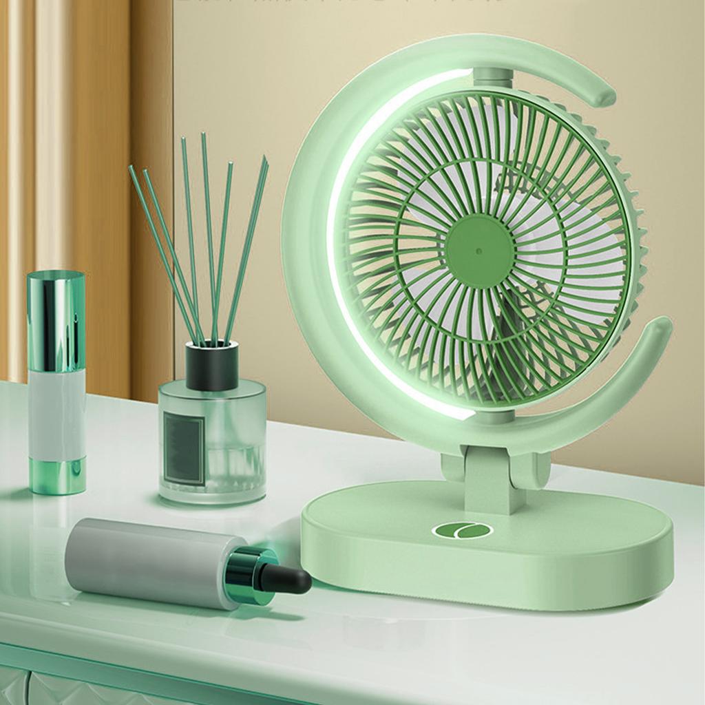 USB Desk Fan Rechargeable Quiet Small Portable Desktop Table Fan with Light for Home Travel