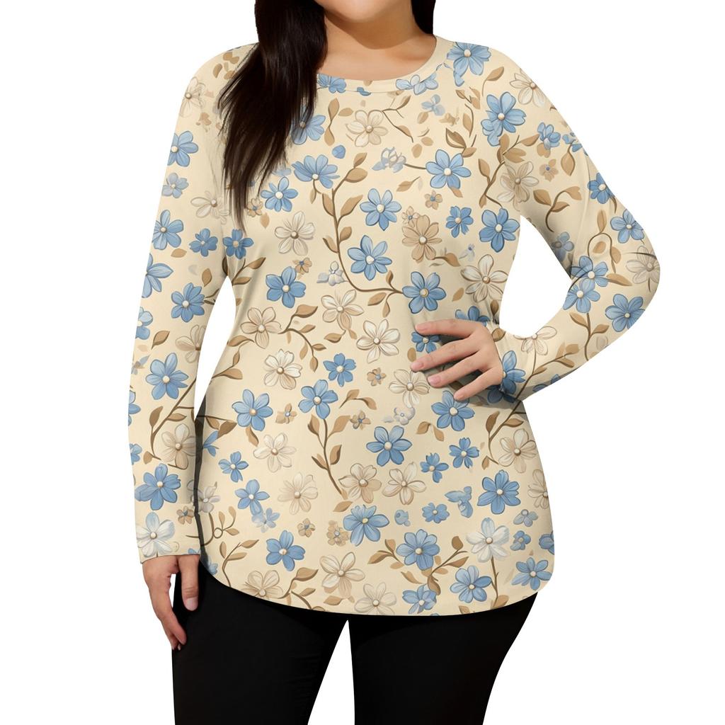 Women's Print Large Size Long Sleeve Swimsuit Sun  Jacket Quick Dry Hiking Top