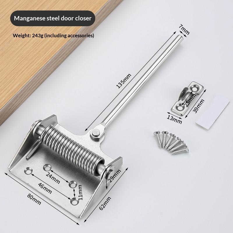 

Stainless Steel Automatic Spring Door Closer Door Closing Device Can Adjust The Door Closing Device Furniture Door Hardware срібний