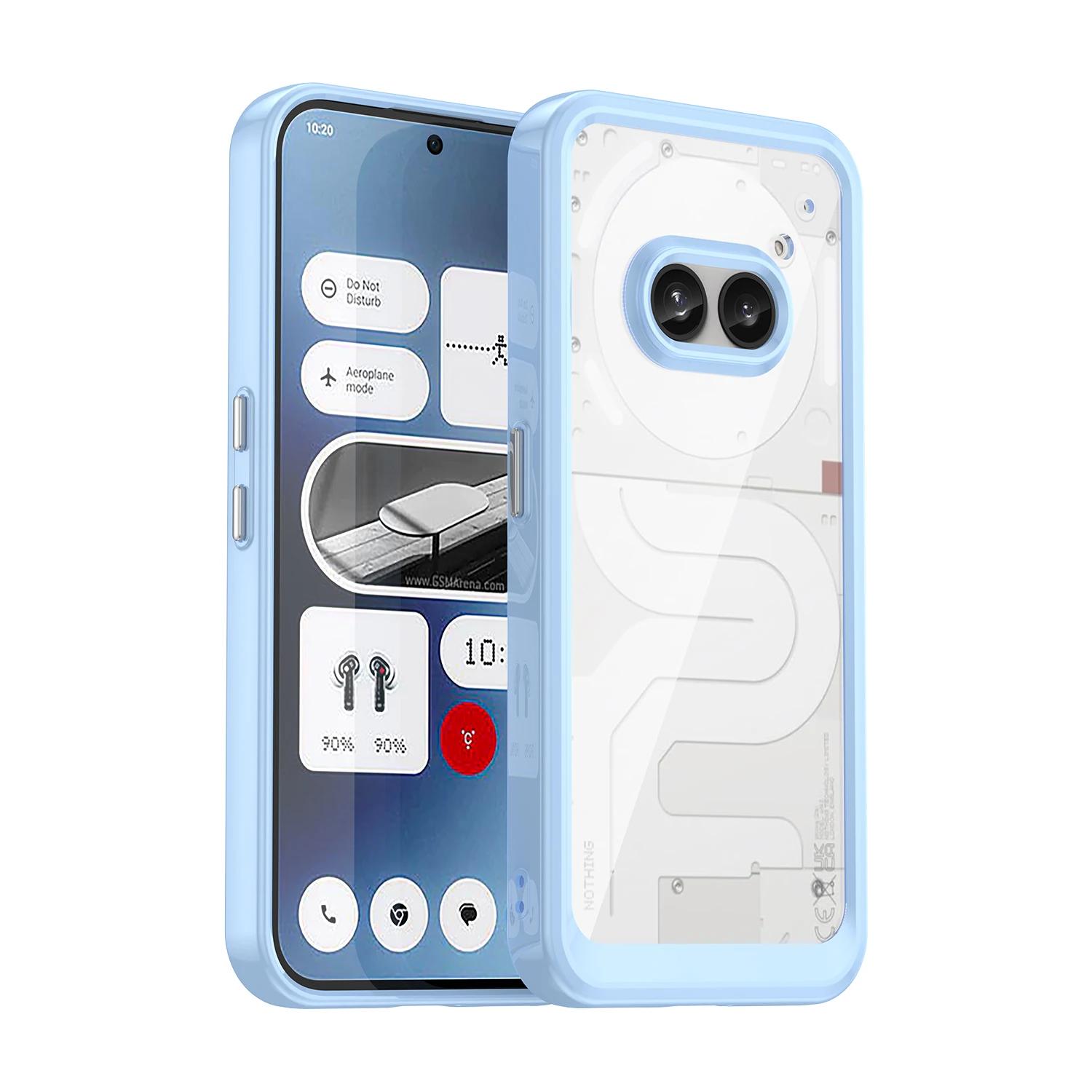 

для Nothing Phone 2A 2 1 Чохол Кристально Чистий Кольоровий Бампер М яка Ударостійка Кришка Гнучкі Кнопки Оболонка Nothing2A Телефон Funads for Nothing Phone 2A синій