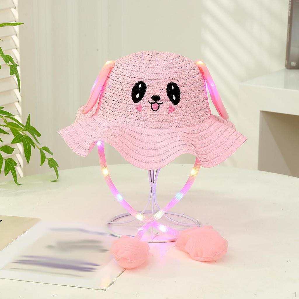 Cappello da coniglio per bambini con orecchie luminose e mobili Attività all'aperto
