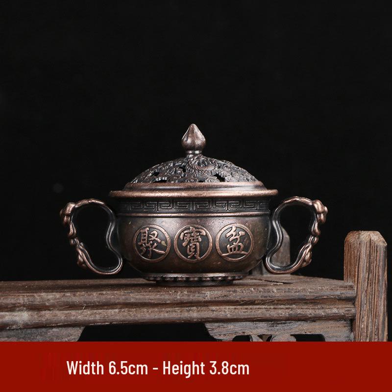 Kylin Three-Legged Alloy Incense Burner with Elephant Foot and Lotus Leaf Design