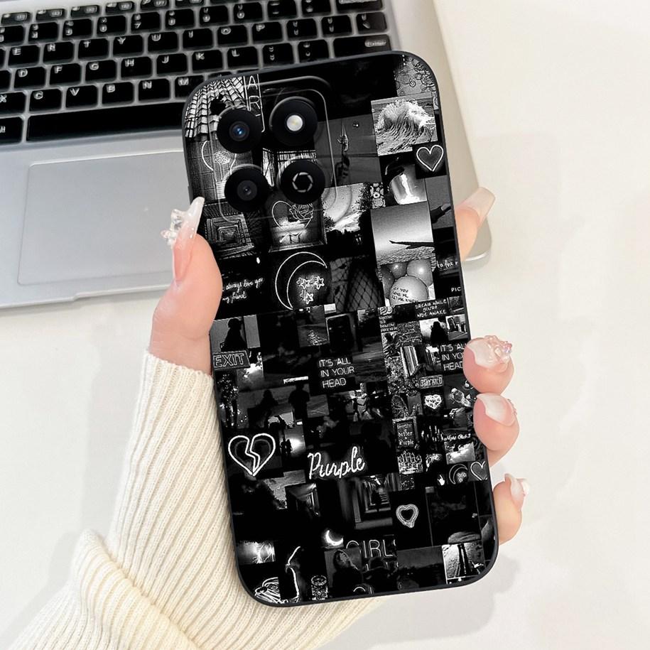 Shockproof Case For Honor X7c Cover HonorX7c 4G Funda Fashion Bowknot Marble Soft Liquid Silicone Cases For Honor 200 Smart Etui