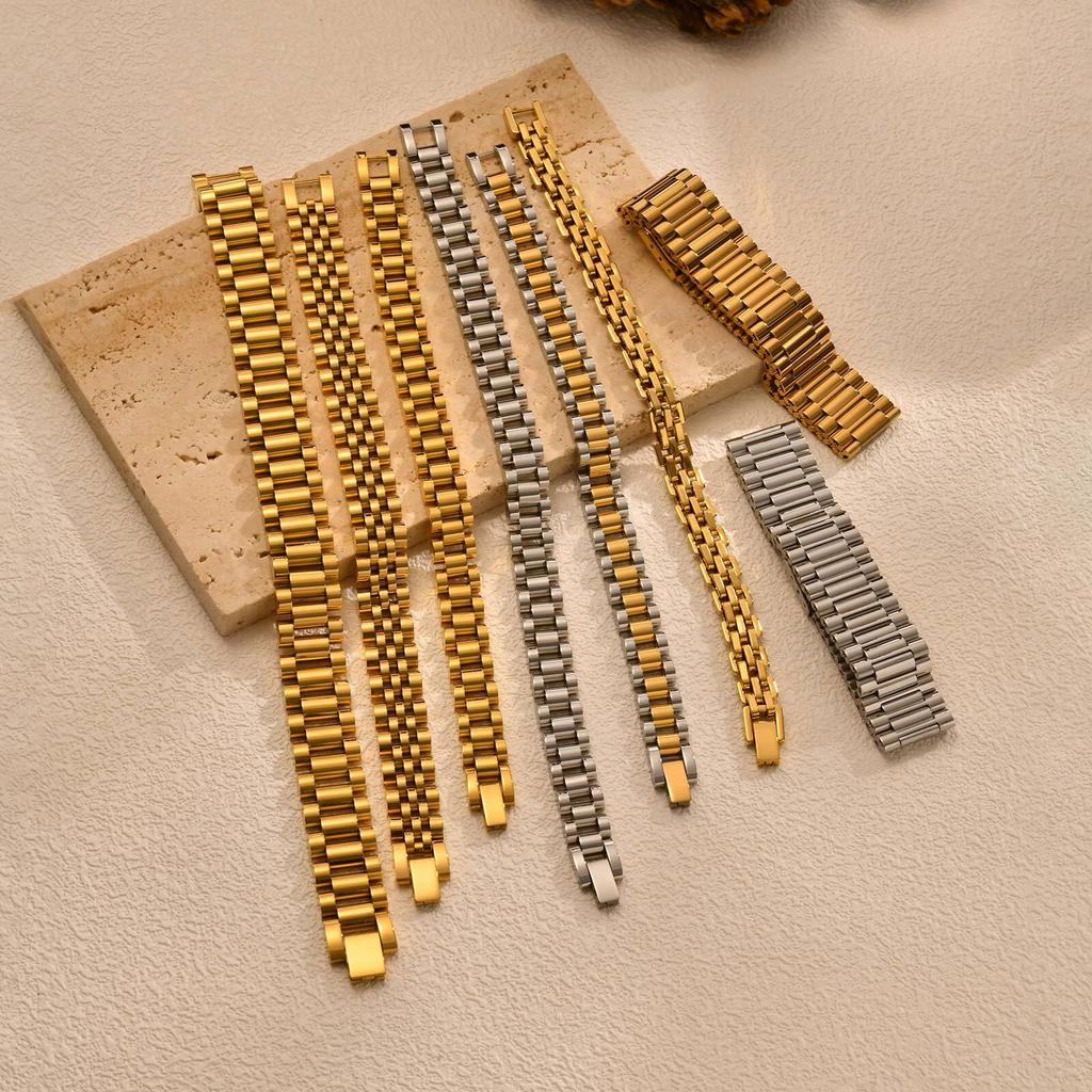 Vnox Stainless Steel Classic Watchband Bracelet For Women Men,Watch Straps Width Link Chain Bracelet Bangle,Unisex Hand Jewelry