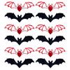 12 Pcs Halloween Bat Wall Sticker Decorations Large Hollow Out Bats Wall Decals for Wall Glass Mirror Living Room Decor