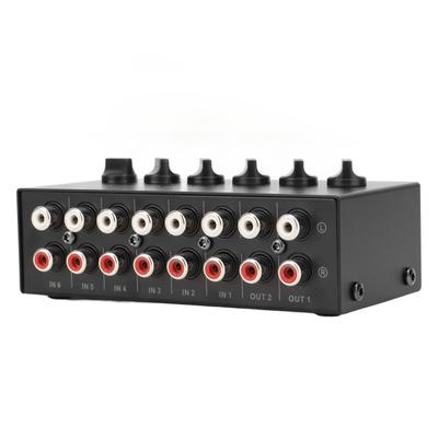 Mini Stereo Mixer 6 Channel Independent Volume Control Portable Passive Mixer for PC CD Laptop