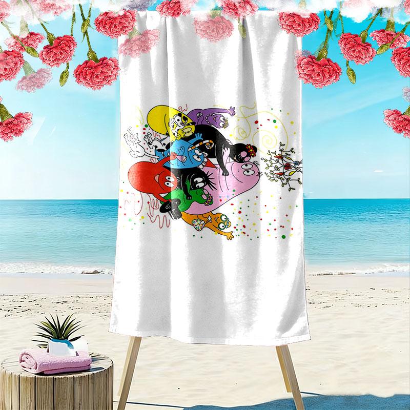 The Barbapapa Family Print Beach Towel, Large Soft Quick Dry Towel for Beach Camping Swimming