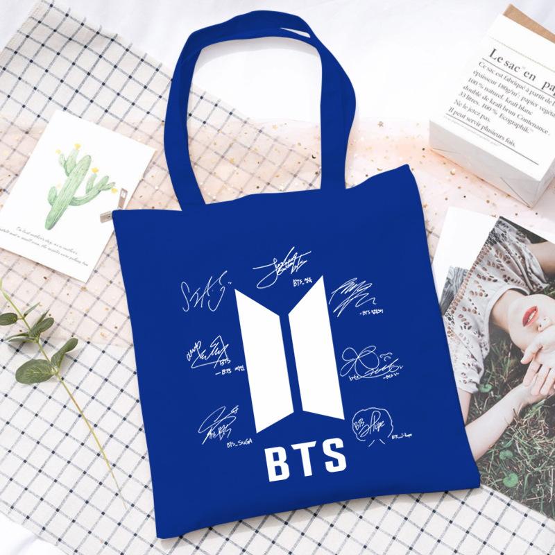 Korean Style Printed Canvas Tote Bag for Women Men Large Capacity Commuter Shoulder Handbag Fashionable Daily Outing Purse KTB