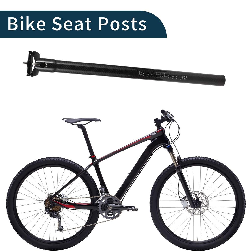 TUCKBOLD Carbon Fiber Bicycle Seatpost, Shock Absorbing, Gloss Black, 27.2x450mm, 1 Piece