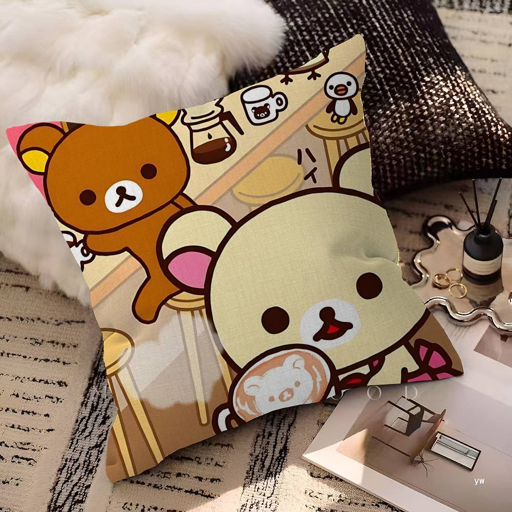 Cute Bear R-Rilakkumas Pillow Cover Sofa Cushion Cover Home Room Decoration Children Gift