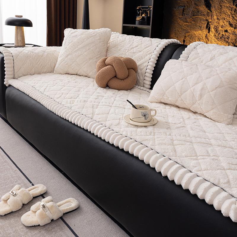 French Style High Weight Taffeta Velvet Sofa Cover New Autumn Winter Thick Durable Non-Slip One-Piece Cushion Sofa Cover