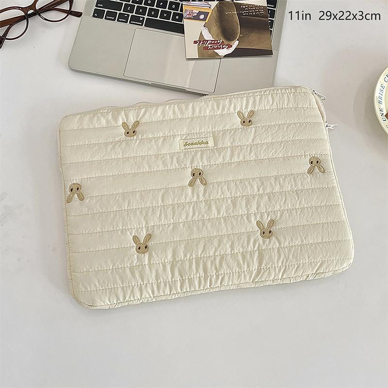 Cute Embroidery Bow Or Floral Graphic Laptop Bag Tablet Sleeve Case 11 13.3 14 15.6 Inch For Tablet Pc Laptop