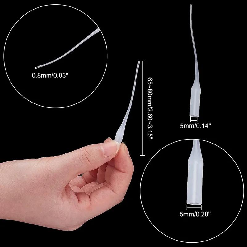 50/100/200/300pcs Glue Micro Tips Plastic Bottle Extender Tips CA Glue Precision Applicator For Arts Crafts Lab Dispensing 4
