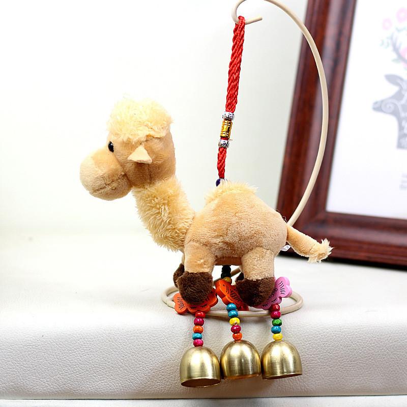 Adorable Plush Camel Toy Bell Ornament Souvenir Cute Stuffed Animal Keychain